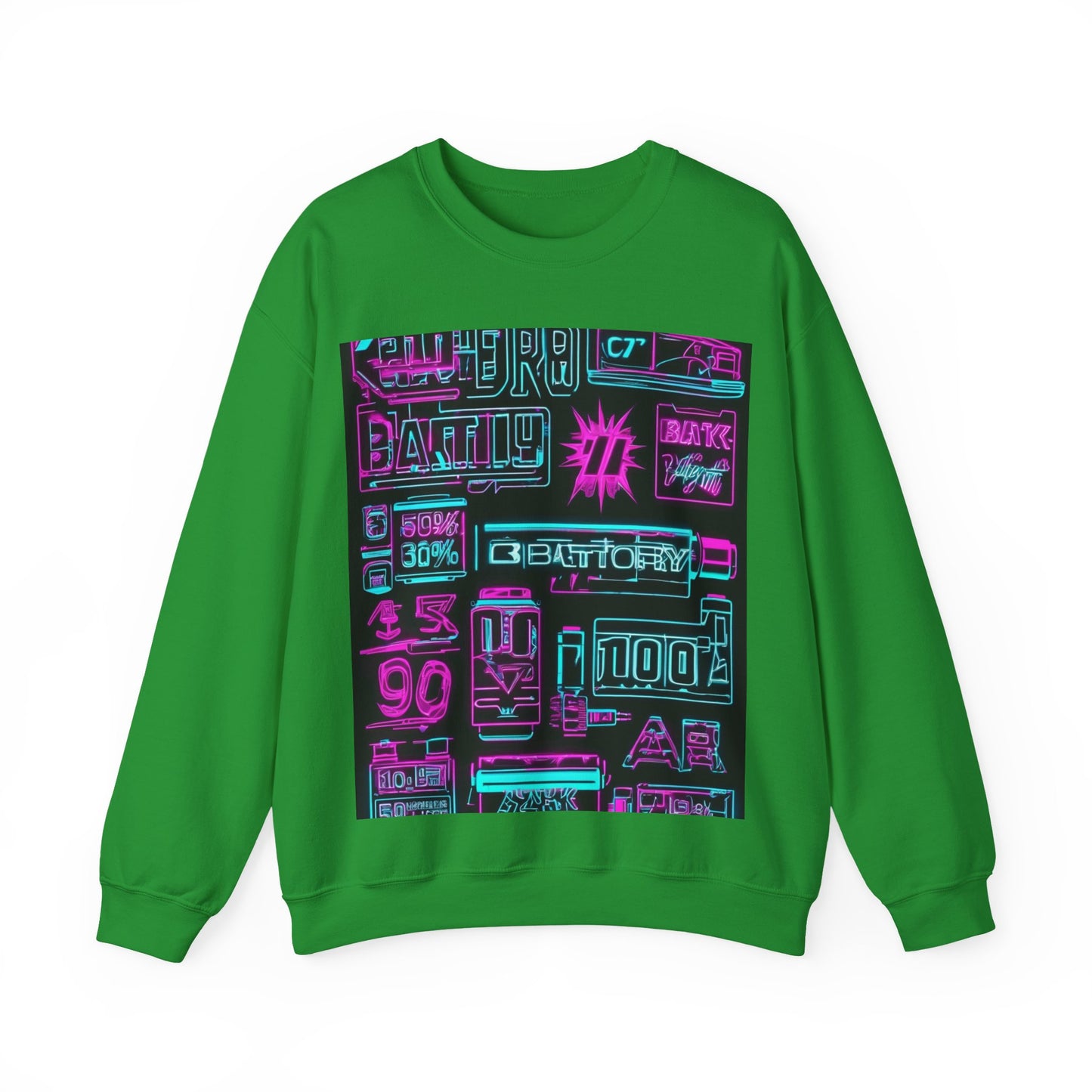 boostlete-rise-grind-type-battery-100-effort-split-blueprint-0205 — Unisex Heavy Blend Crewneck Sweatshirt (Gildan)