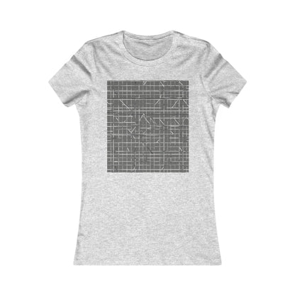 boostlete-rise-grind-pattern-plate-number-monoline-0291 — Women's Favorite Tee (B+C 6004)