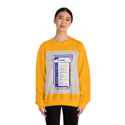 boostlete-am-crew-icon-checklist-glitch-badge-0018 — Unisex Heavy Blend Crewneck Sweatshirt (Gildan)