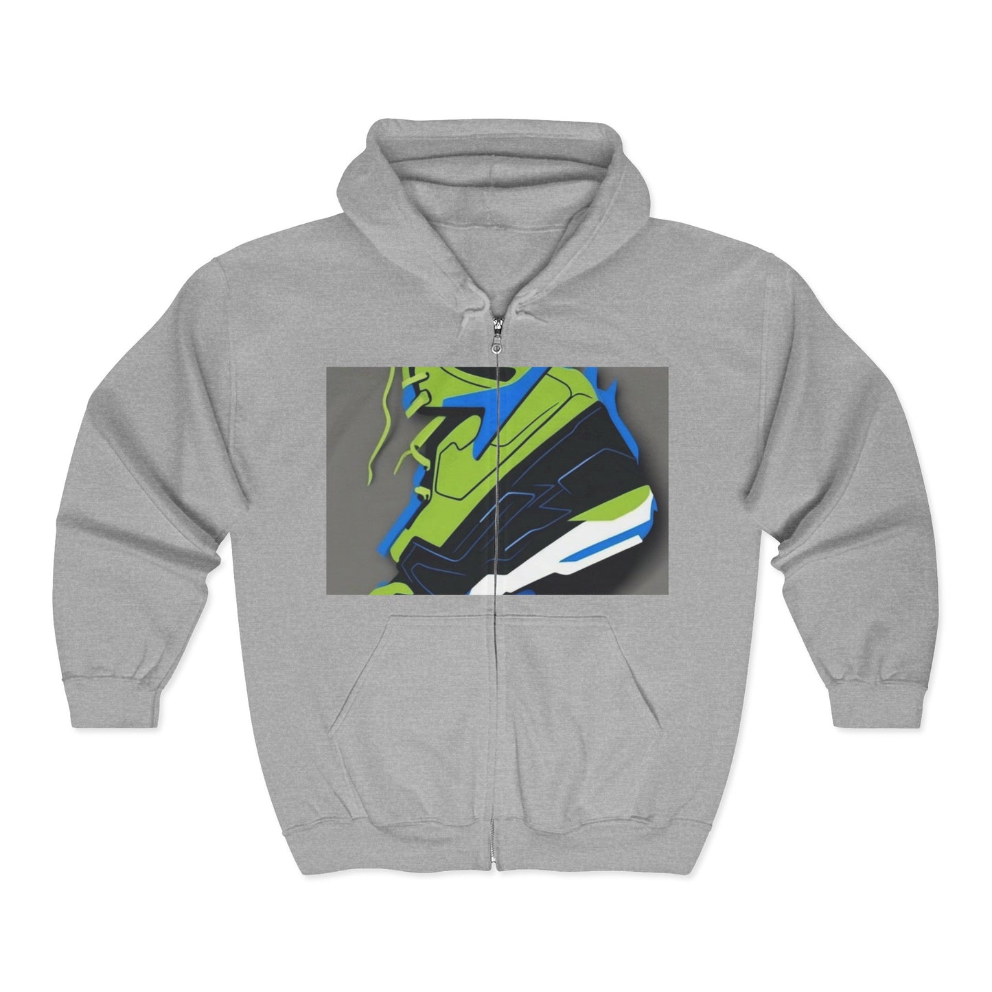 boostlete-quiet-power-icon-sneaker-duotone-paper-0066 — Unisex Heavy Blend Full-Zip Hooded Sweatshirt