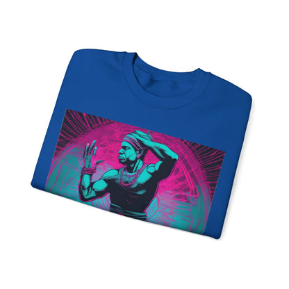 boostlete-rise-grind-scene-yogi-motion-line-art-0240 — Unisex Heavy Blend Crewneck Sweatshirt (Gildan)