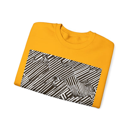 boostlete-mile-by-mile-pattern-barcode-monoline-0059 — Unisex Heavy Blend Crewneck Sweatshirt (Gildan)