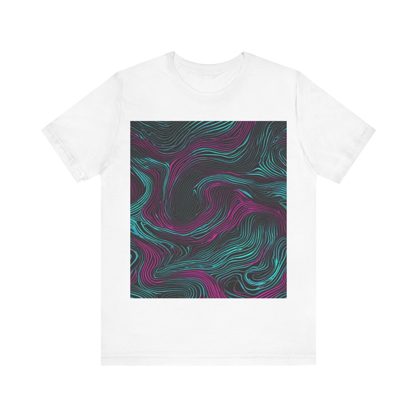 boostlete-am-crew-pattern-topographic-monoline-0075 — Unisex Jersey Short Sleeve (B+C 3001)