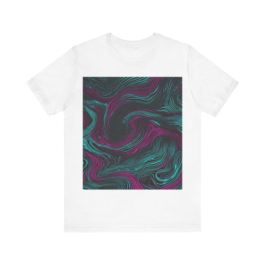 boostlete-am-crew-pattern-topographic-monoline-0075 — Unisex Jersey Short Sleeve (B+C 3001)