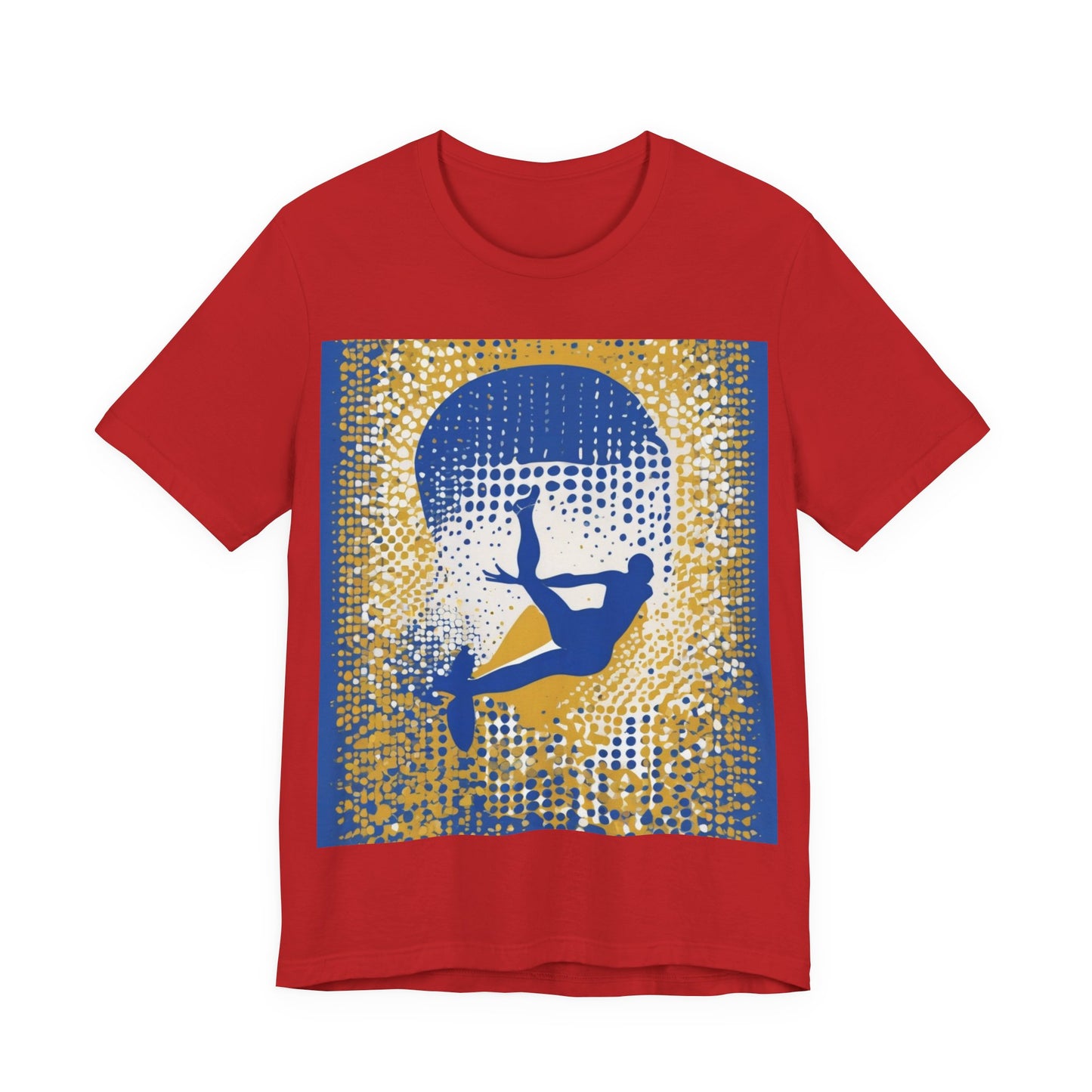 boostlete-field-day-icon-swimmer-halftone-paper-0246 — Unisex Jersey Short Sleeve (B+C 3001)