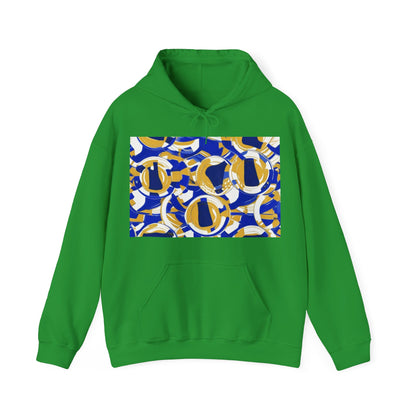 boostlete-field-day-icon-barbell-grainy-line-art-0906 — Unisex Heavy Blend Hoodie (G18500)
