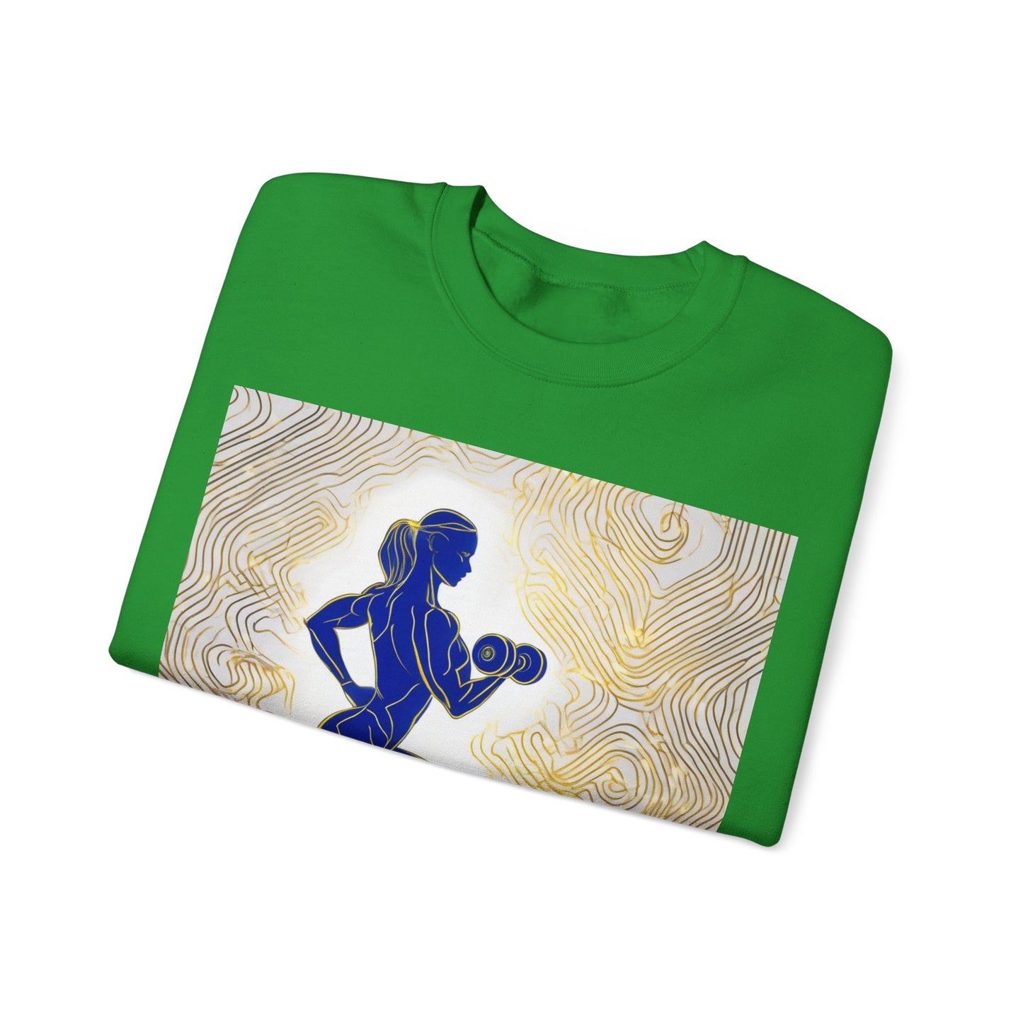 boostlete-iron-intent-scene-lunge-neon-line-art-0392 — Unisex Heavy Blend Crewneck (G18000)