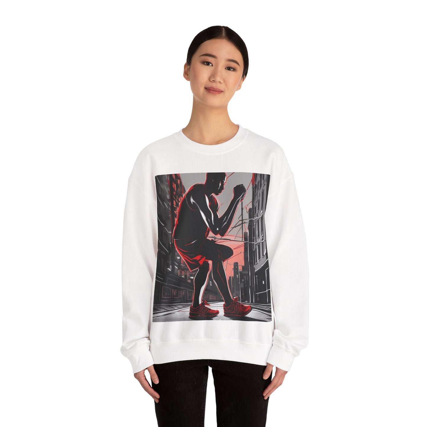 boostlete-am-crew-scene-runner-high-retro-0268 — Unisex Heavy Blend Crewneck Sweatshirt (Gildan)