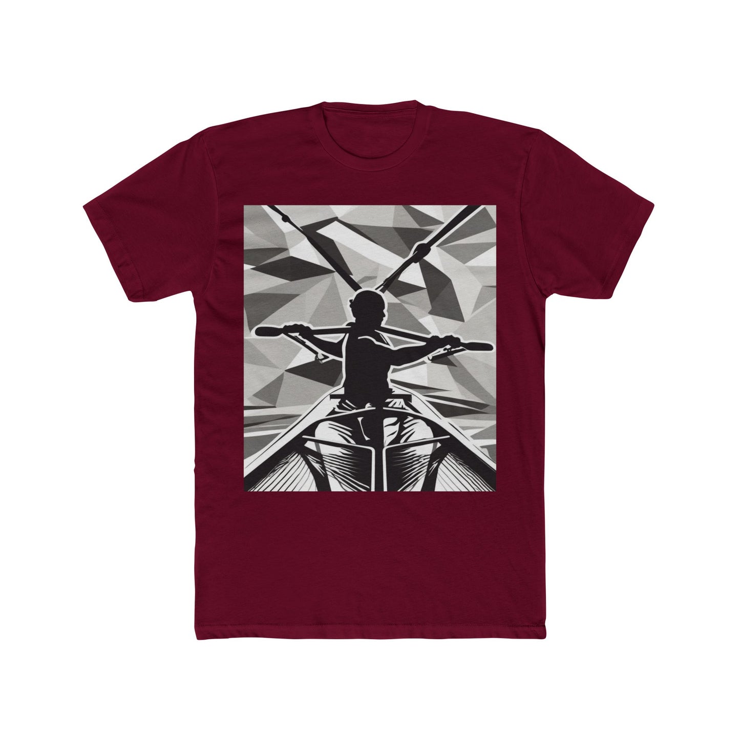 boostlete-am-crew-scene-rower-outline-geometric-0060 — Unisex Cotton Crew Tee (NL 3600)