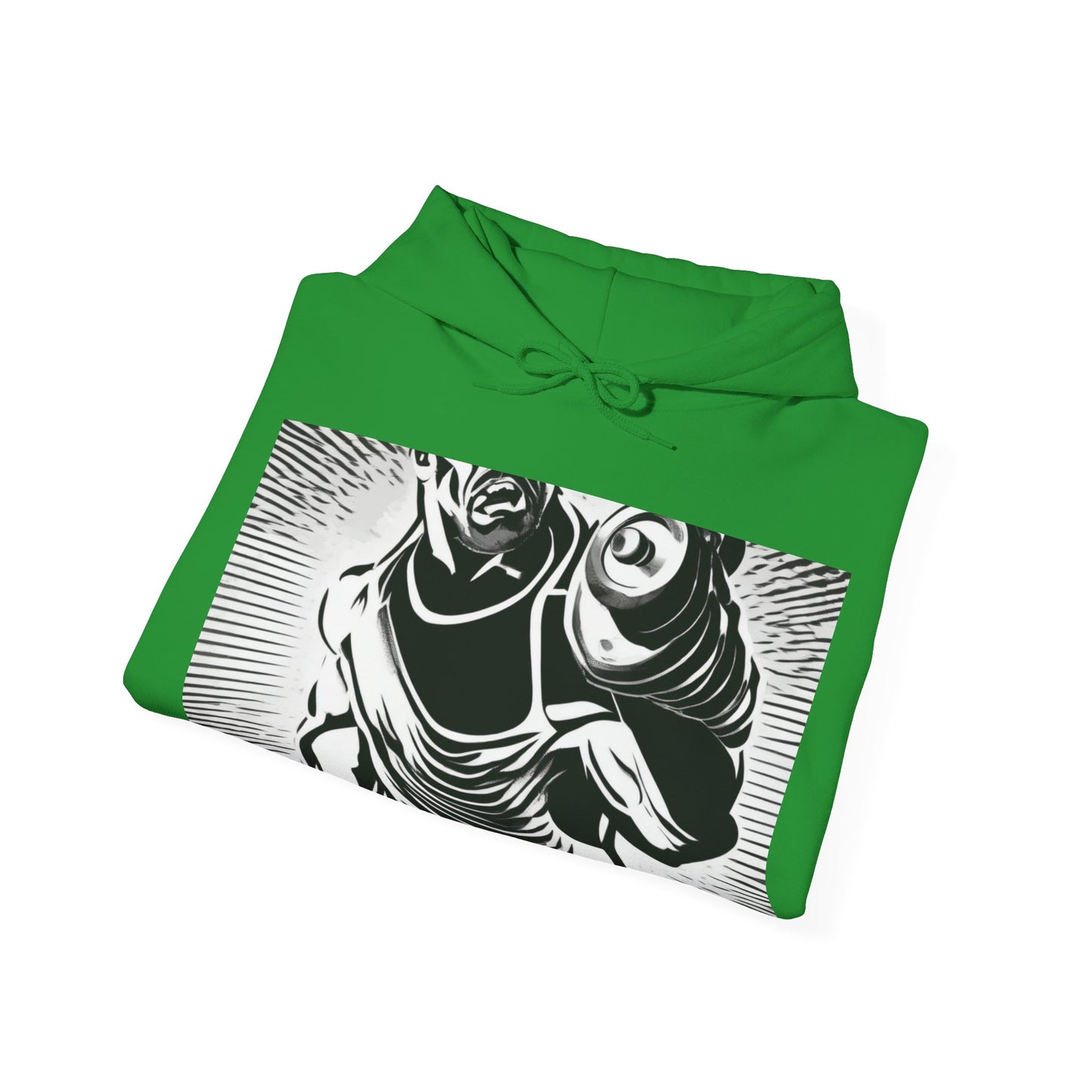 boostlete-pr-season-scene-lunge-halftone-engraved-0096 — Unisex Heavy Blend Hooded Sweatshirt (Gildan)