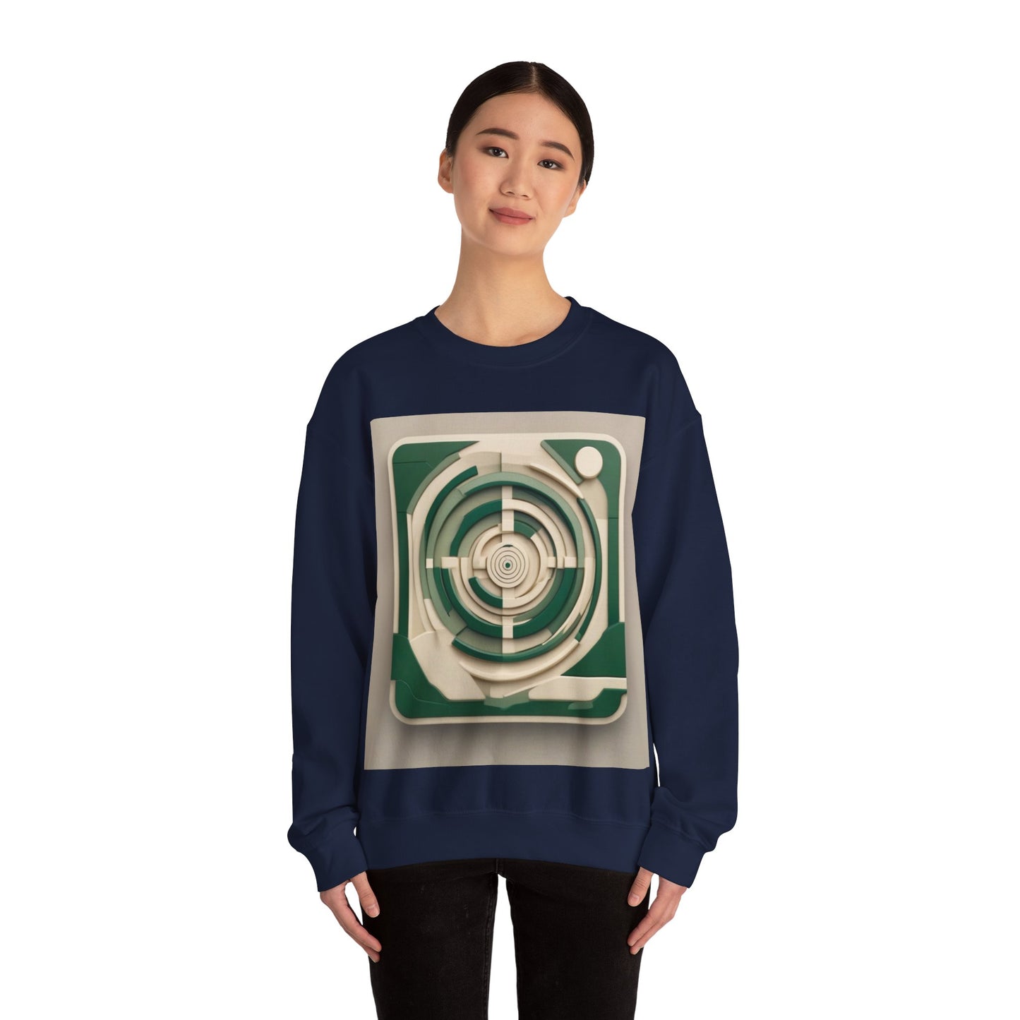 boostlete-mile-by-mile-icon-target-3d-modern-0306 — Unisex Heavy Blend Crewneck (G18000)