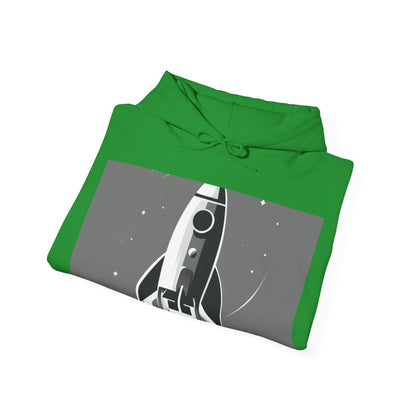 boostlete-field-day-icon-rocket-soft-monoline-1718 — Unisex Heavy Blend Hoodie (G18500)