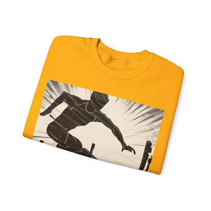 boostlete-iron-intent-scene-hurdler-speed-blueprint-0152 — Unisex Heavy Blend Crewneck Sweatshirt (Gildan)
