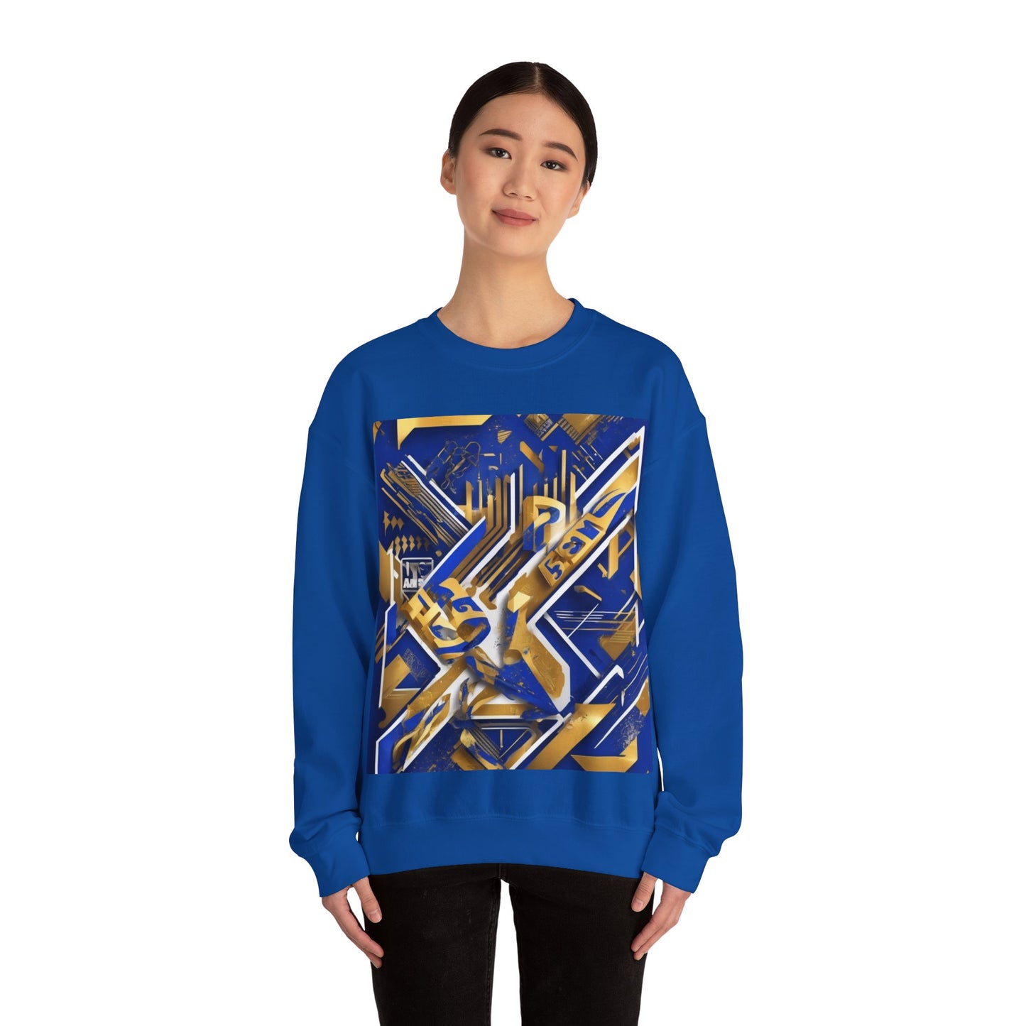 boostlete-am-crew-type-progress-beats-perfect-diagonal-modern-0209 — Unisex Heavy Blend Crewneck Sweatshirt (Gildan)