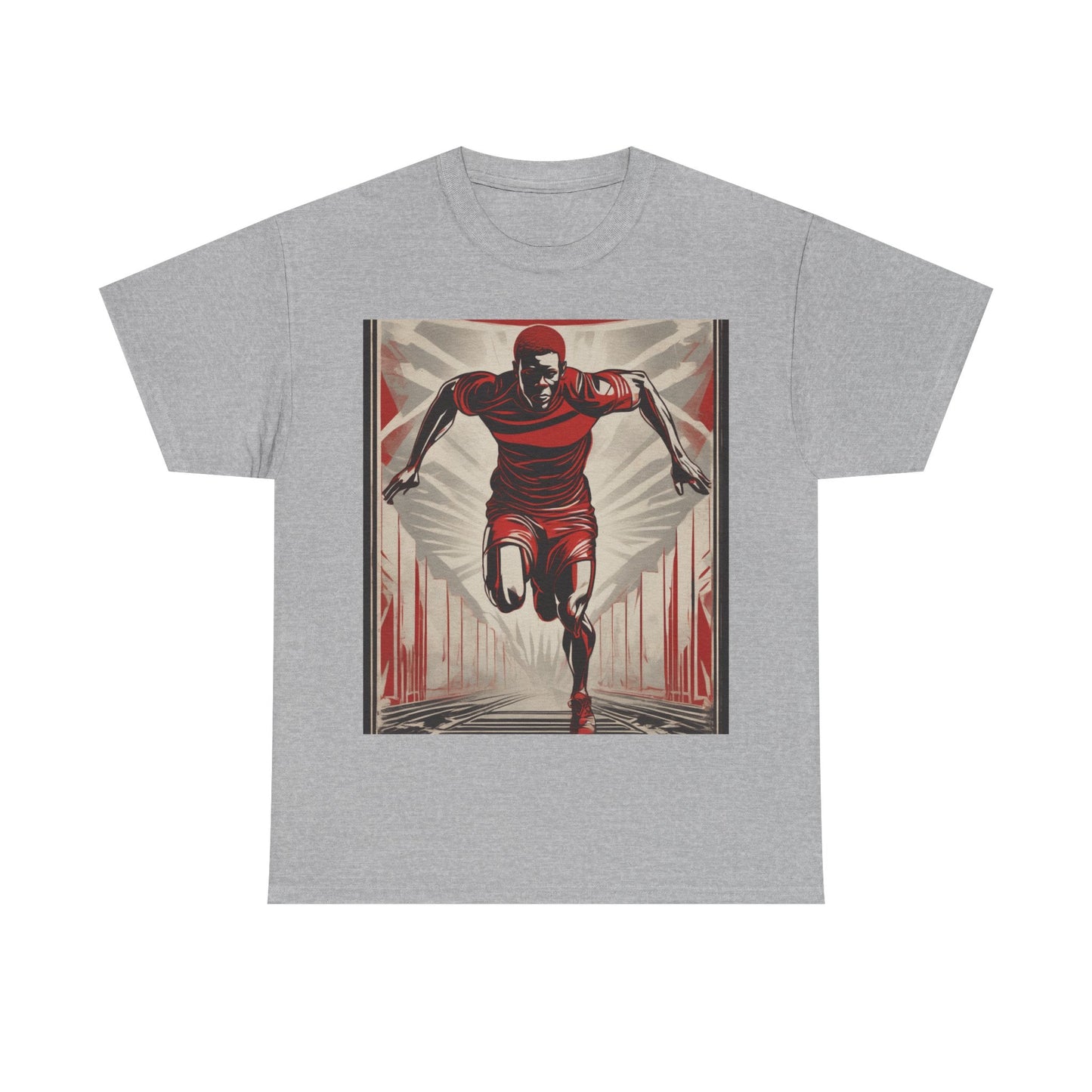 boostlete-am-crew-scene-sprinter-outline-athletic-0228 — Unisex Heavy Cotton Tee (Gildan 5000)