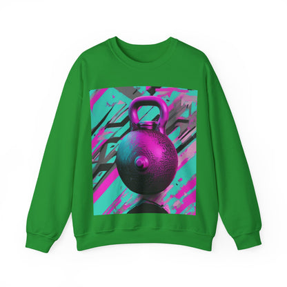 boostlete-mile-by-mile-scene-kettlebell-3d-monoline-1364 — Unisex Heavy Blend Crewneck (G18000)