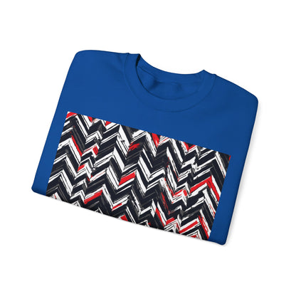 boostlete-am-crew-pattern-chevron-geometric-0659 — Unisex Heavy Blend Crewneck (G18000)
