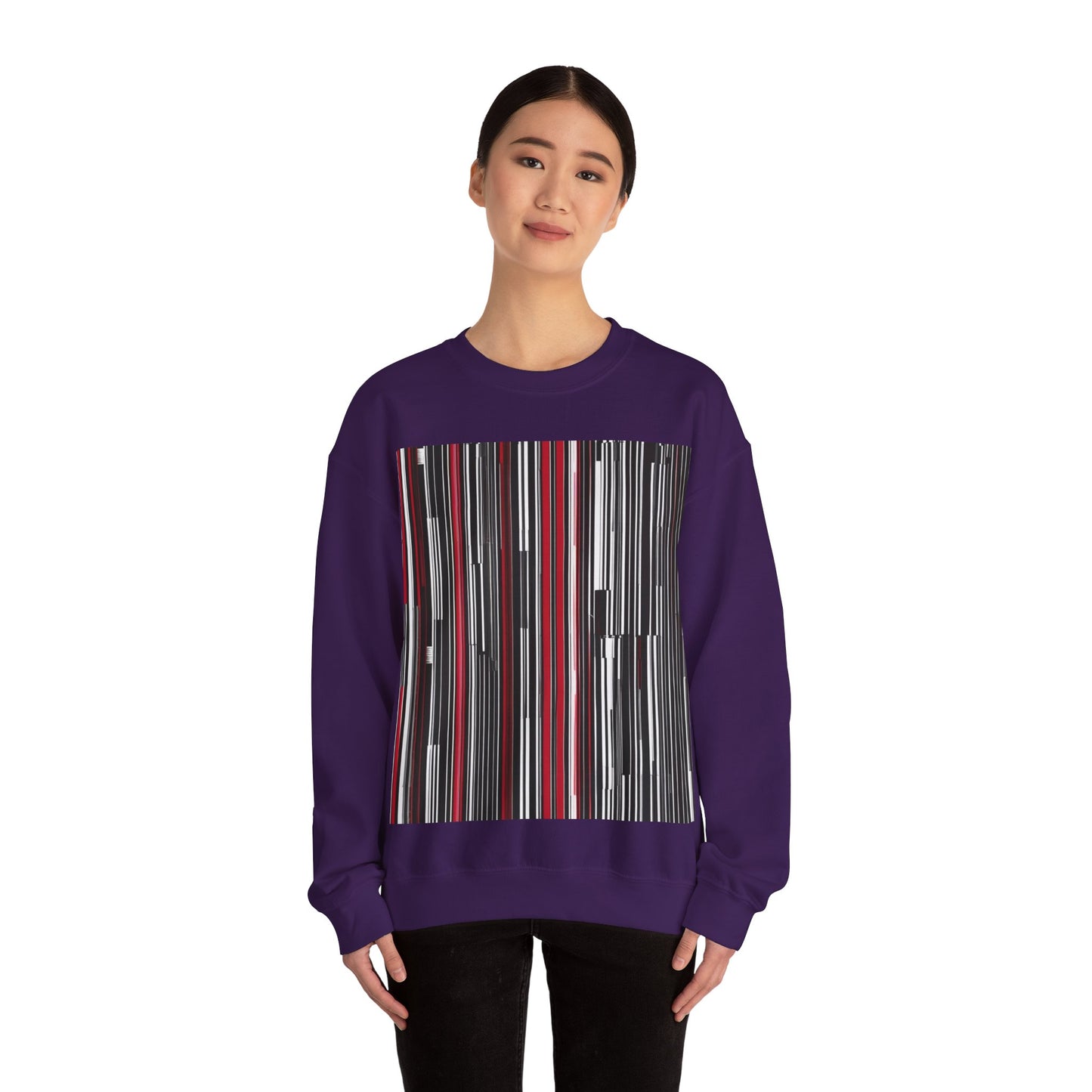 boostlete-am-crew-pattern-barcode-athletic-0911 — Unisex Heavy Blend Crewneck (G18000)