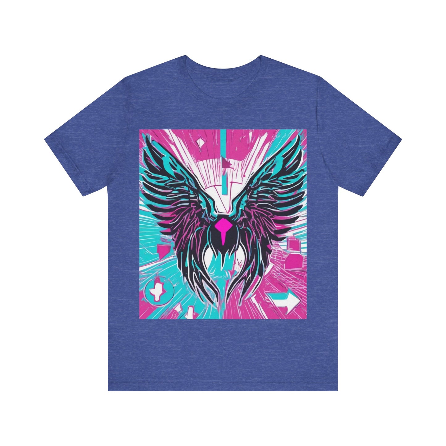 boostlete-am-crew-icon-wings-outline-line-art-0282 — Unisex Jersey Short Sleeve (B+C 3001)