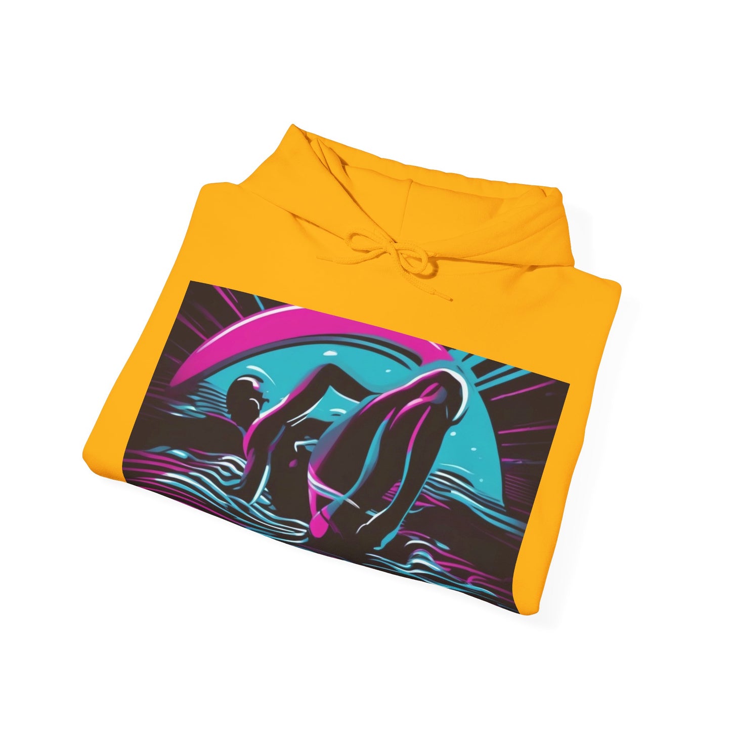 boostlete-pr-season-icon-swimmer-duotone-bold-0126 — Unisex Heavy Blend Hooded Sweatshirt (Gildan)