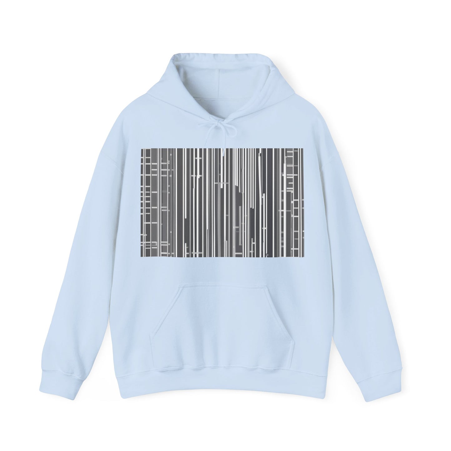 boostlete-boost-mode-pattern-barcode-blueprint-0463 — Unisex Heavy Blend Hoodie (G18500)