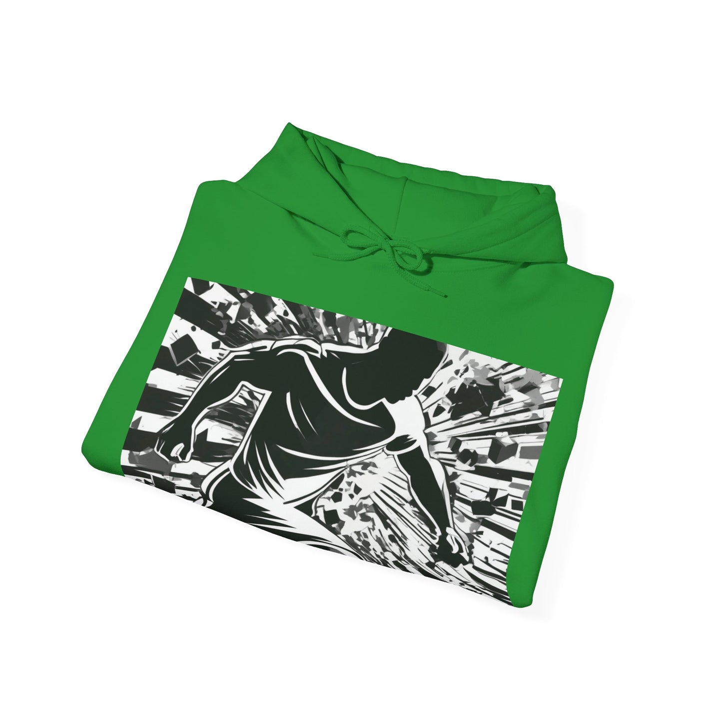 boostlete-field-day-scene-sprinter-halftone-athletic-0248 — Unisex Heavy Blend Hooded Sweatshirt (Gildan)