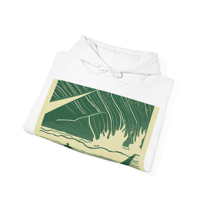 boostlete-mile-by-mile-icon-swimmer-motion-isometric-0078 — Unisex Heavy Blend Hooded Sweatshirt (Gildan)