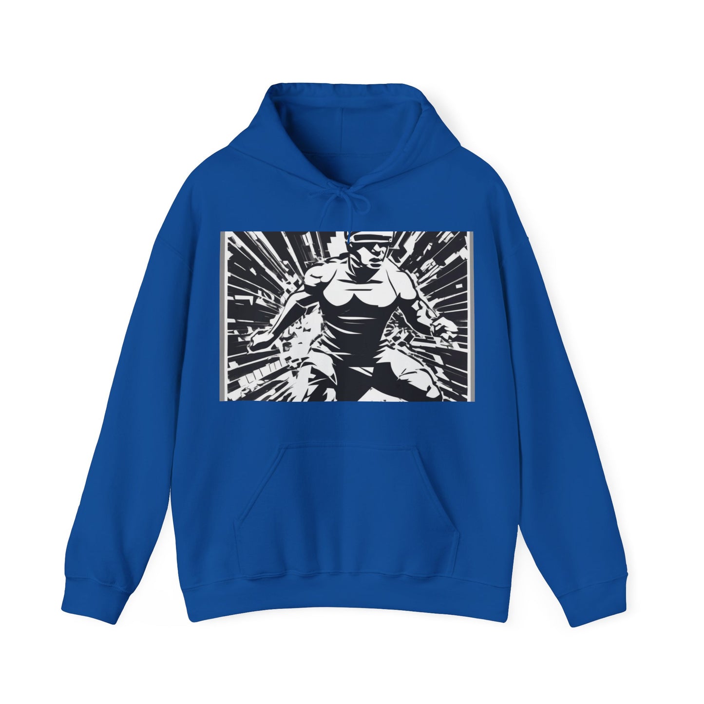 boostlete-field-day-scene-sprinter-halftone-bold-0148 — Unisex Heavy Blend Hooded Sweatshirt (Gildan)