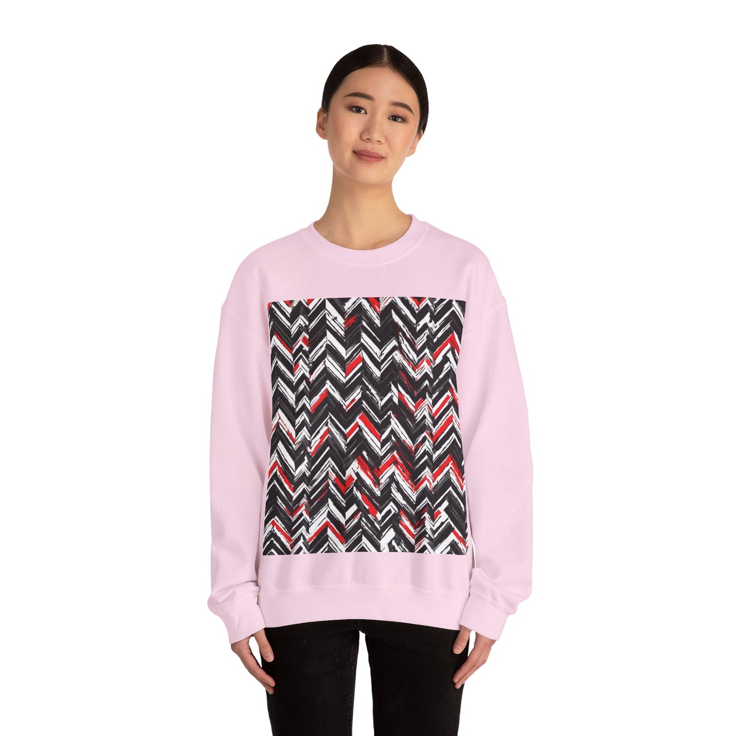 boostlete-am-crew-pattern-chevron-geometric-0659 — Unisex Heavy Blend Crewneck (G18000)