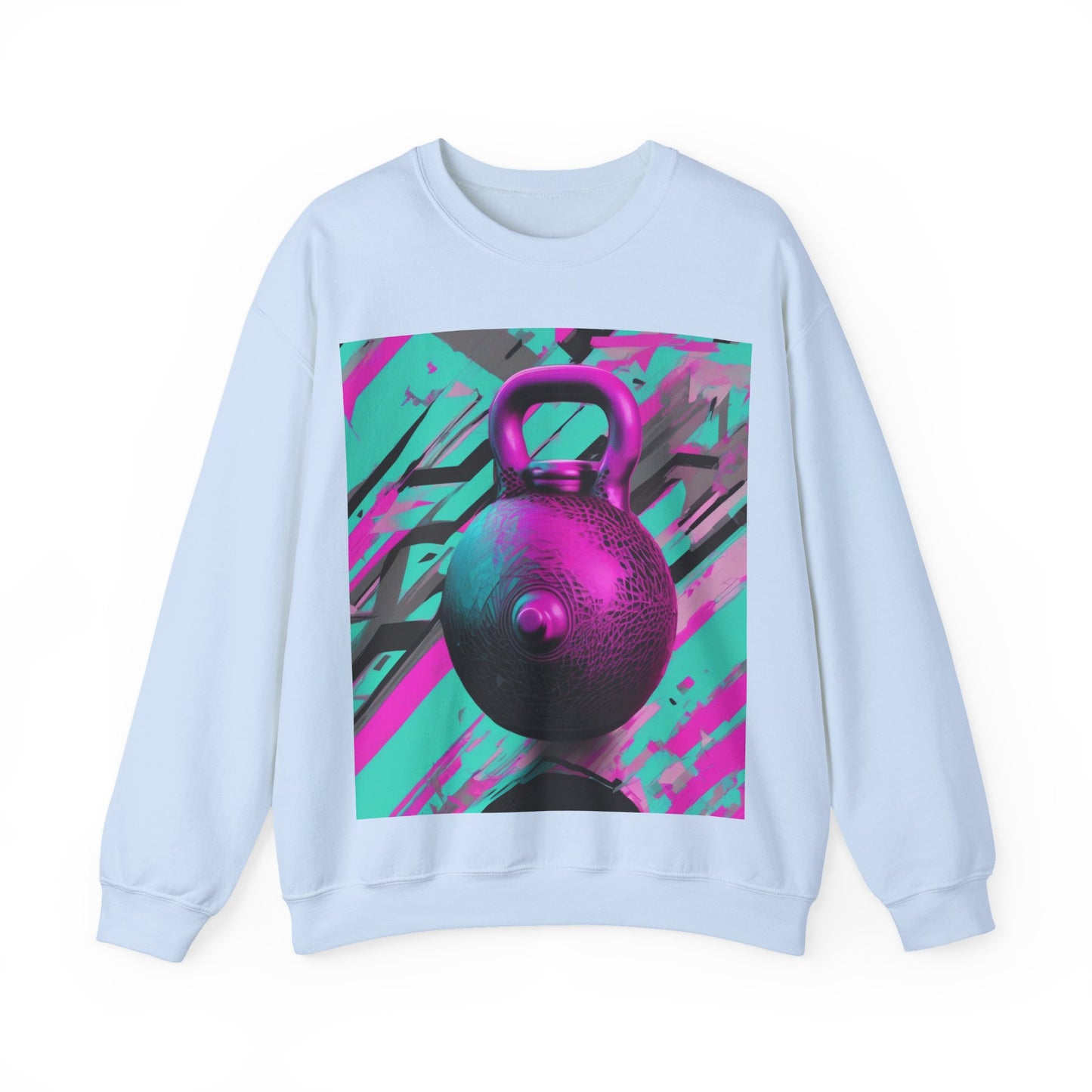 boostlete-mile-by-mile-scene-kettlebell-3d-monoline-1364 — Unisex Heavy Blend Crewneck (G18000)