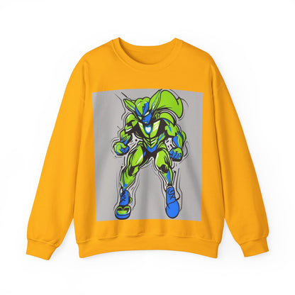 boostlete-quiet-power-type-boost-mode-on-outline-over-solid-modern-0741 — Unisex Heavy Blend Crewneck (G18000)