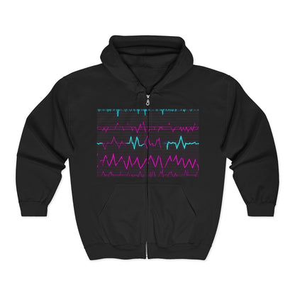 boostlete-boost-mode-pattern-ekg-modern-0111 — Unisex Heavy Blend Full-Zip Hooded Sweatshirt