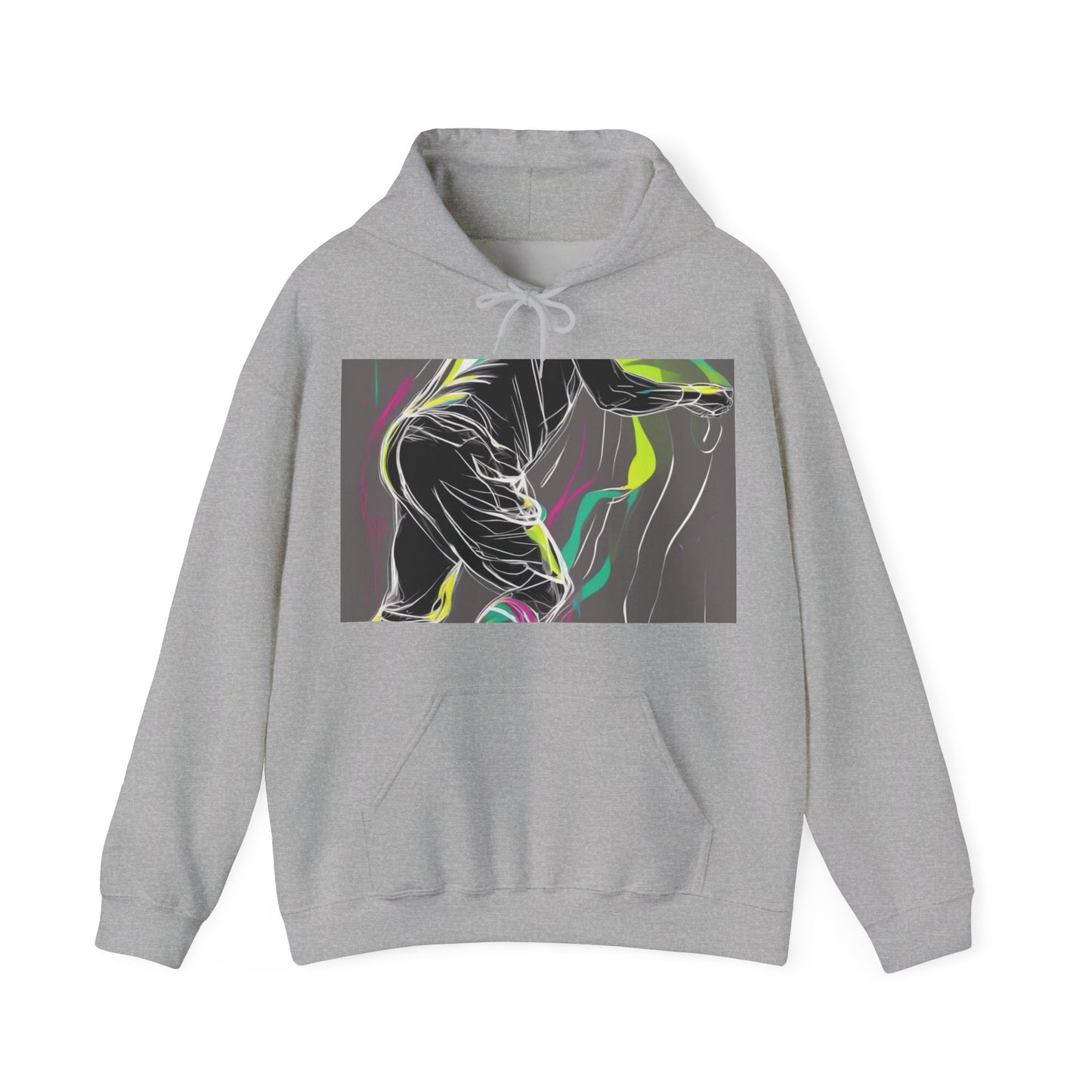 boostlete-iron-intent-scene-athlete-neon-monoline-0140 — Unisex Heavy Blend Hooded Sweatshirt (Gildan)