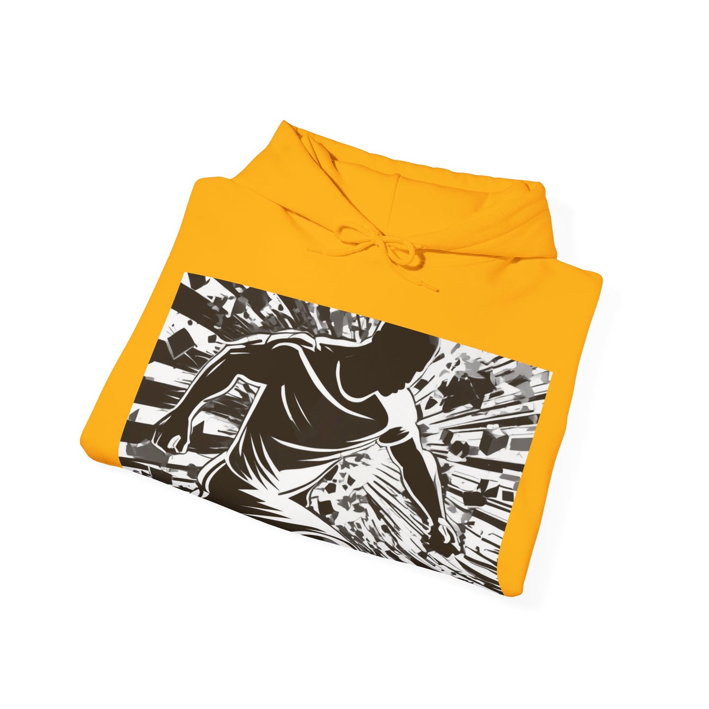 boostlete-field-day-scene-sprinter-halftone-athletic-0248 — Unisex Heavy Blend Hooded Sweatshirt (Gildan)