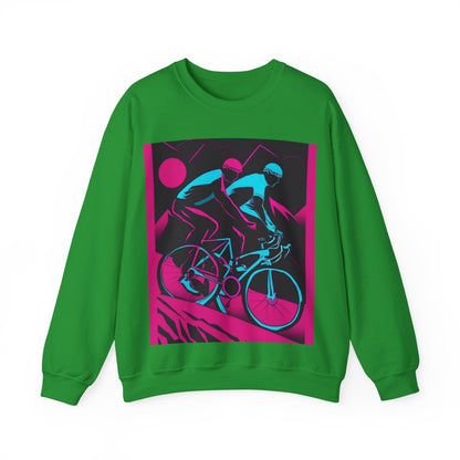 boostlete-rise-grind-scene-cyclist-outline-vector-0868 — Unisex Heavy Blend Crewneck (G18000)