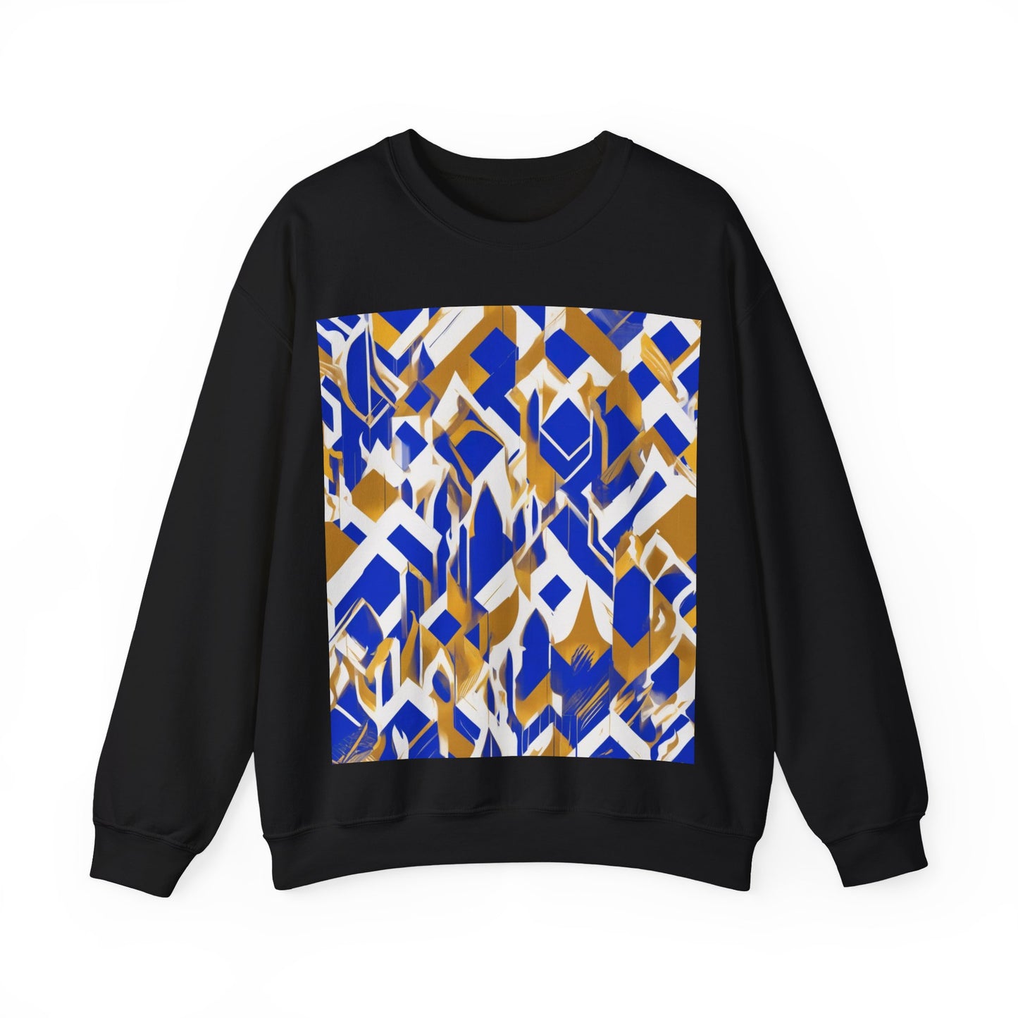 boostlete-field-day-icon-flame-glitch-geometric-0090 — Unisex Heavy Blend Crewneck Sweatshirt (Gildan)