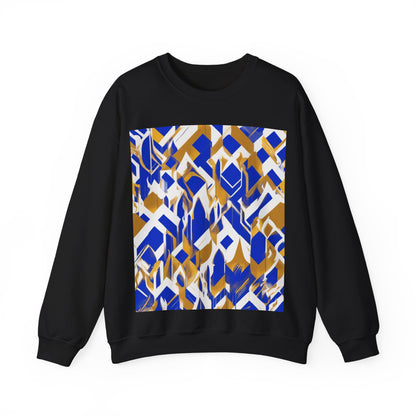boostlete-field-day-icon-flame-glitch-geometric-0090 — Unisex Heavy Blend Crewneck Sweatshirt (Gildan)