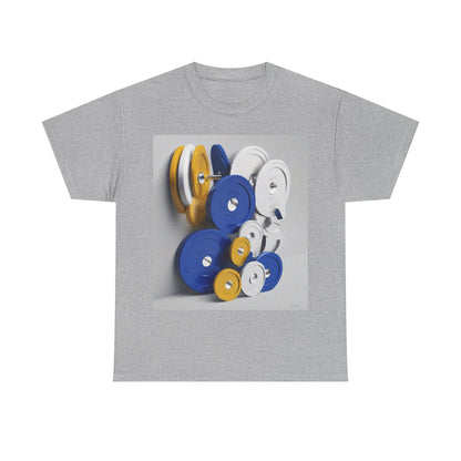 boostlete-field-day-icon-barbell-offset-geometric-0150 — Unisex Heavy Cotton Tee (Gildan 5000)