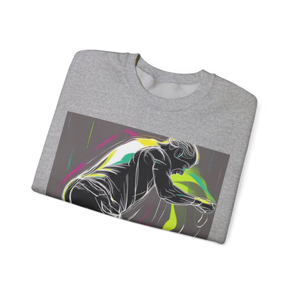 boostlete-iron-intent-scene-athlete-neon-monoline-0140 — Unisex Heavy Blend Crewneck Sweatshirt (Gildan)