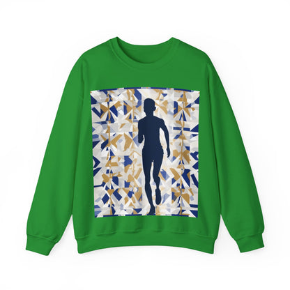 boostlete-recovery-progress-scene-marathoner-matte-geometric-0448 — Unisex Heavy Blend Crewneck Sweatshirt (Gildan)