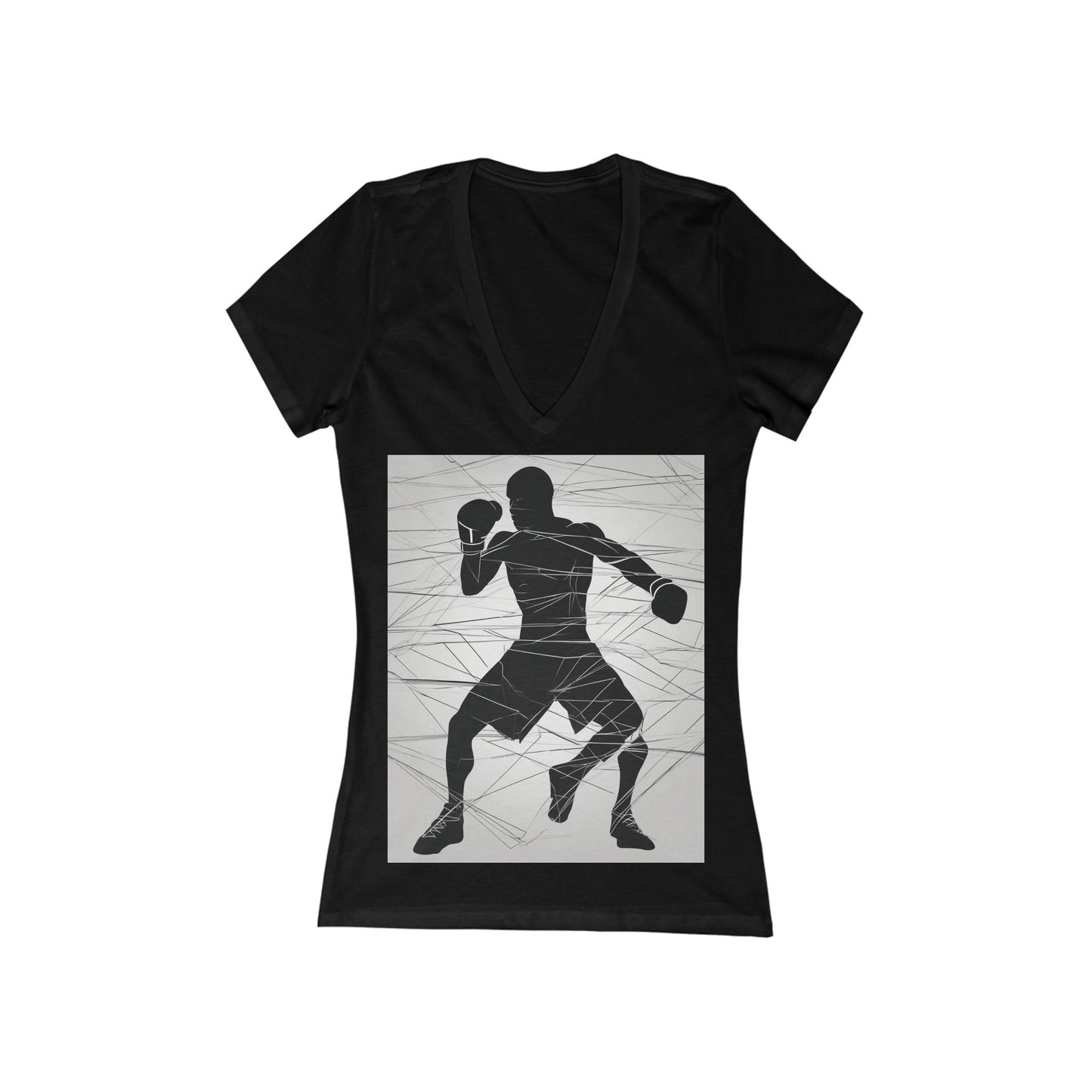 boostlete-mile-by-mile-scene-boxer-motion-geometric-0028 — Women's Deep V-Neck Tee (B+C 6035)