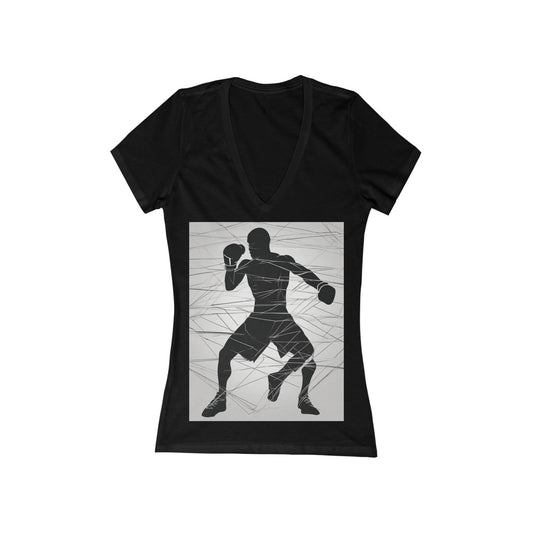 boostlete-mile-by-mile-scene-boxer-motion-geometric-0028 — Women's Deep V-Neck Tee (B+C 6035)