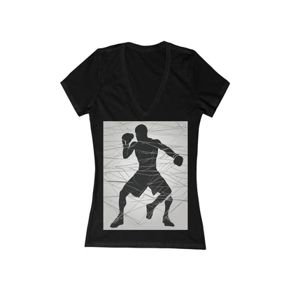 boostlete-mile-by-mile-scene-boxer-motion-geometric-0028 — Women's Deep V-Neck Tee (B+C 6035)