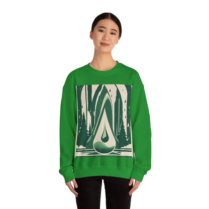 boostlete-quiet-power-icon-water-glitch-retro-0186 — Unisex Heavy Blend Crewneck Sweatshirt (Gildan)