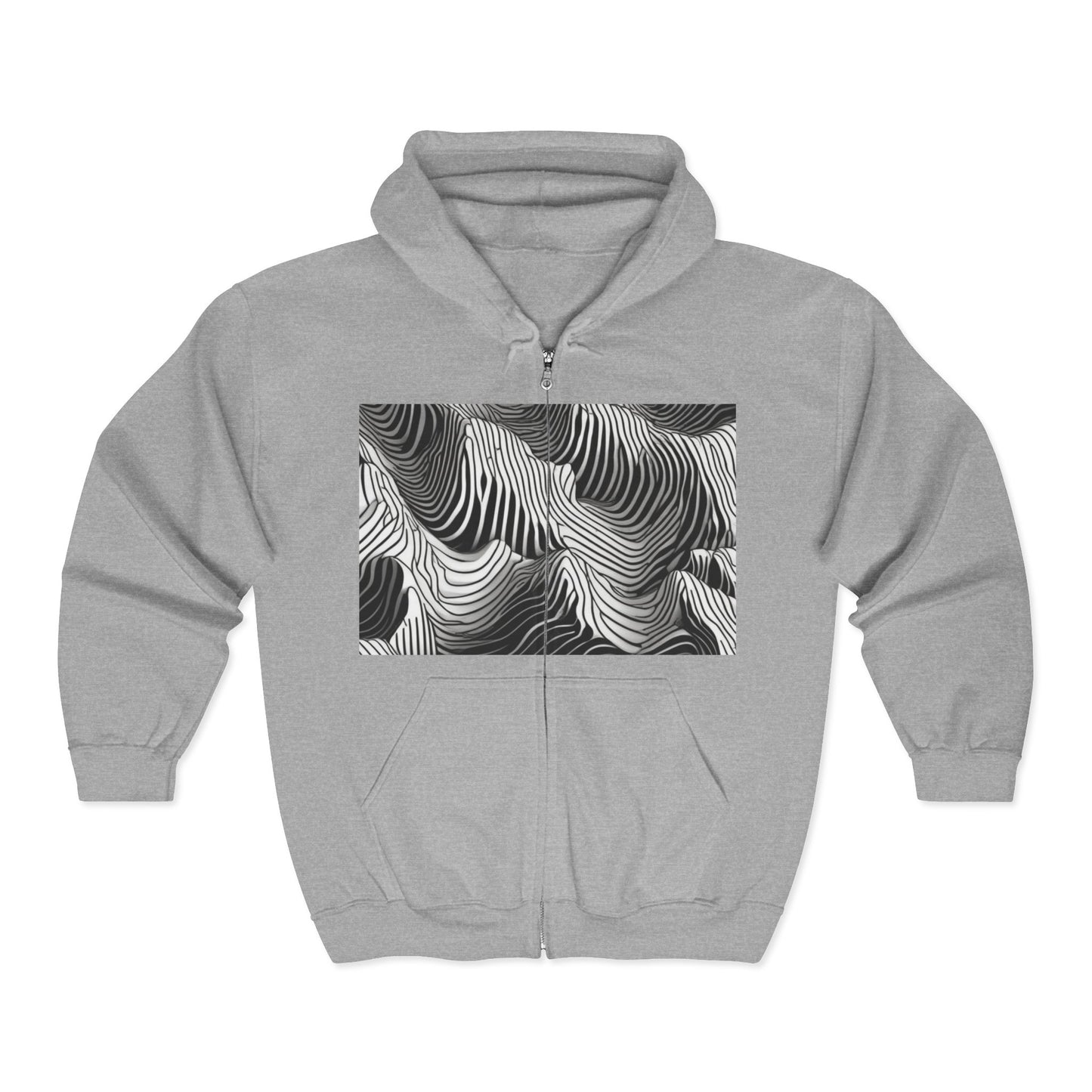 boostlete-field-day-pattern-topographic-isometric-0211 — Unisex Heavy Blend Full-Zip Hooded Sweatshirt