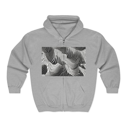 boostlete-field-day-pattern-topographic-isometric-0211 — Unisex Heavy Blend Full-Zip Hooded Sweatshirt