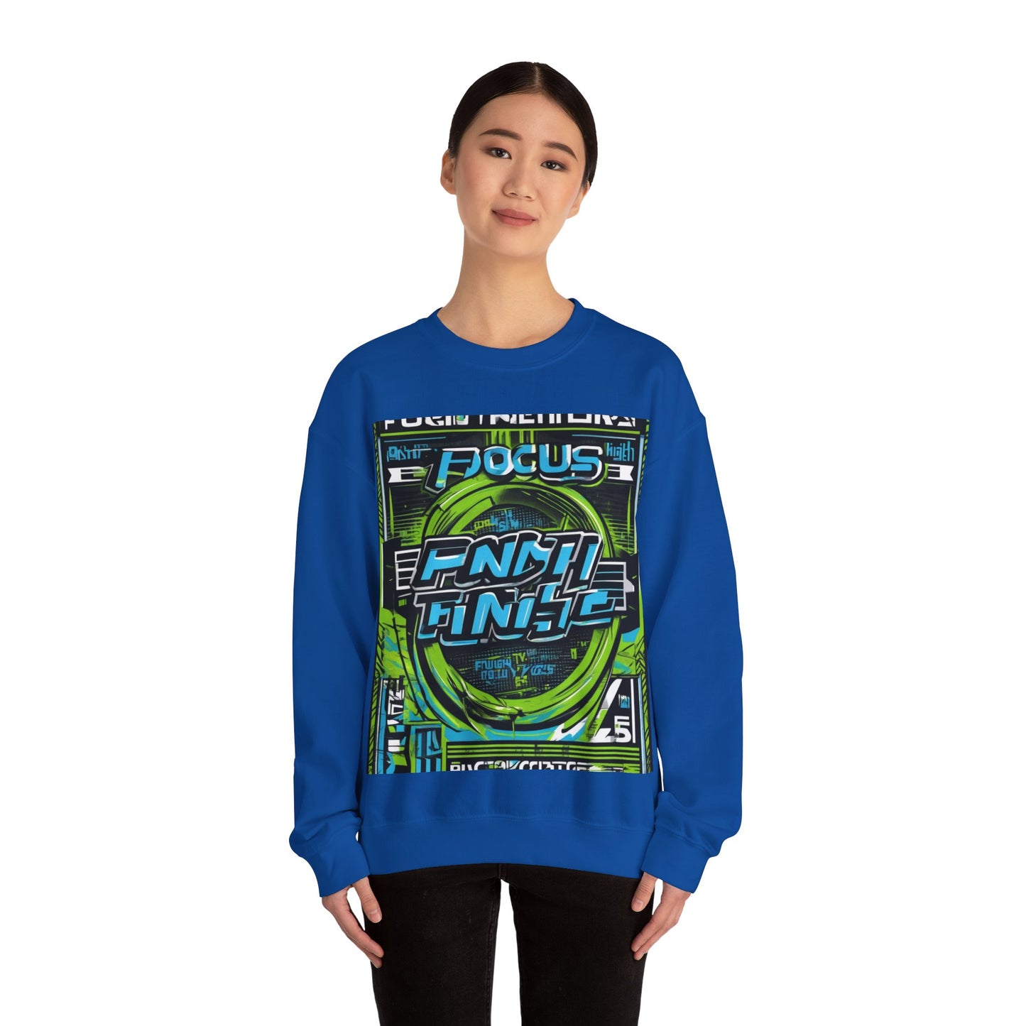 boostlete-iron-intent-type-focus-finish-big-retro-0177 — Unisex Heavy Blend Crewneck Sweatshirt (Gildan)