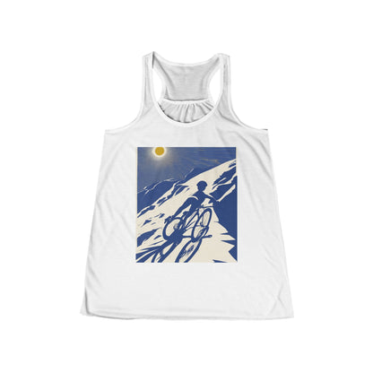 boostlete-am-crew-scene-cyclist-offset-bold-0008 — Women's Flowy Racerback Tank (B+C 8800)