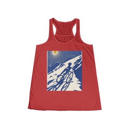 boostlete-am-crew-scene-cyclist-offset-bold-0008 — Women's Flowy Racerback Tank (B+C 8800)