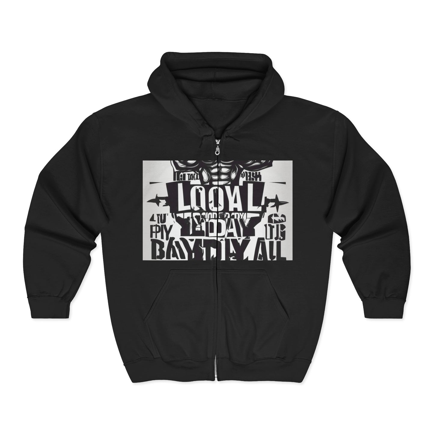 boostlete-mile-by-mile-type-leg-day-loyal-arc-industrial-0297 — Unisex Heavy Blend Full-Zip Hooded Sweatshirt